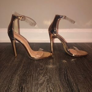 Rose gold Perspex heels